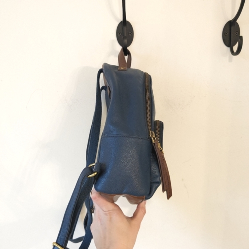 Fossil Blue Leather Studded Mini Backpack - Picture 3 of 12